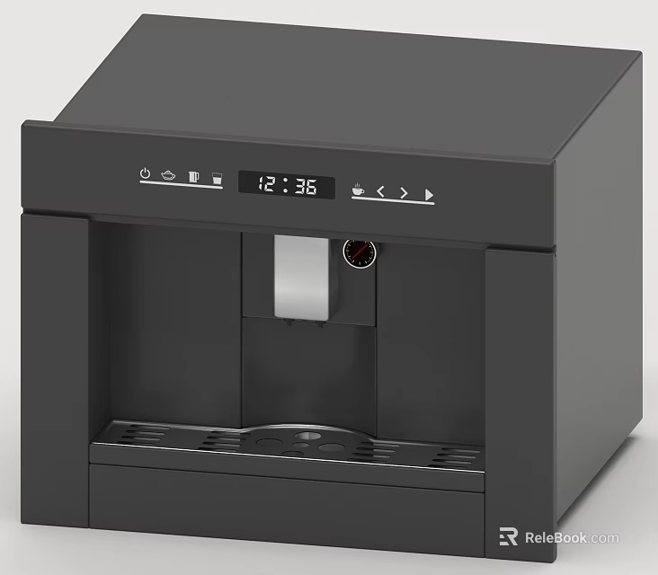 Black Modern Coffee Machine With Digital Time Display And Control Buttons For Daily Use 3d model 