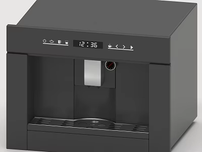 Black Modern Coffee Machine With Digital Time Display And Control Buttons For Daily Use 3d model