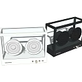 High Quality Modern Dual Speakers with Transparent Case White and Black Design
