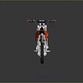 Orange And Black Modern Dirt Bike With Reflective Surface And Sleek Design