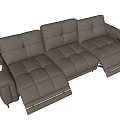 Modern Beige Leather Sectional Sofa With Reclining Seats And Comfortable Design