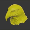 Detailed Realistic Eagle Head Sculpture With Brown Yellow Feathers And Sharp Eyes