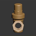 Gold Plated Metal Valve Fitting With Connection Components And Shiny Surface Finish 3d model