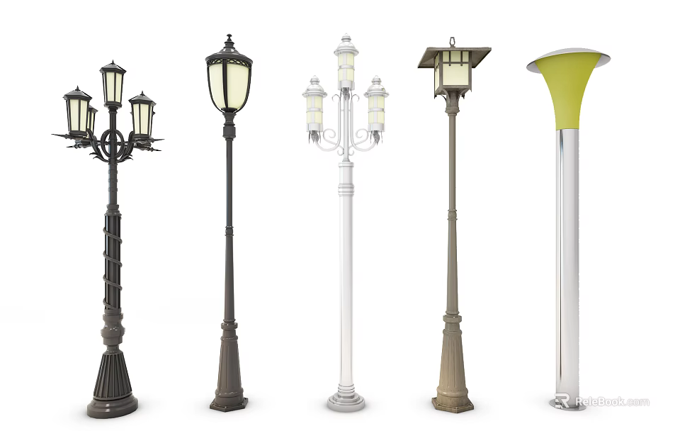 Various Stylish Outdoor Lights With Classic And Modern Designs For Exterior Spaces 3d model 