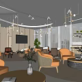 Hotel Reception Area Modern Reception Area 3d model