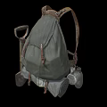 Gray Canvas Backpack With Leather Straps And Vintage Design For Outdoor Use