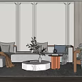 Modern Sofa Coffee Table Combination Simple 3d model