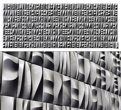 Modern Wall Decor With Geometric Patterns And Textures 3d model