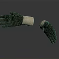 A Pair Of Black Working Gloves With Beige Wrist Part For Daily Use
