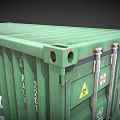 Green UNIT CARRIER Cargo Shipping Container With Metal Doors And Structural Features 3d model