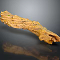 Natural Wood Branch Featuring Unique Curved Shape And Natural Textured Surface