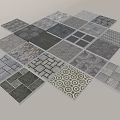 Gray Ceramic Tiles With Various Patterns Textures And Styles For Home Decoration 3d model