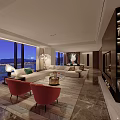 Modern Luxury Open Living And Dining Room With Stunning Sea View And Cozy Interior Design