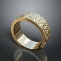 Elegant Gold Ring With Shiny Diamond Inlaid Design For Daily Life Use