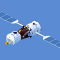Modern Space Station Module Exterior With Solar Panels And Docking Port