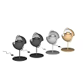 Modern Gold And Black Table Lamps With Spherical Structure And Layered Design