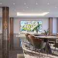 Elegant Modern Sales Office With Property Model Location Map Tables And Chandeliers