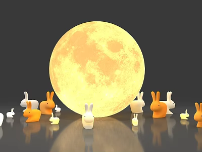 Mid-Autumn Rabbit Moon 3d model