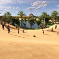 Desert Small Oasis Small Scene Tourist Scenery Attractions 3d model