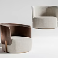 Elegant Modern Accent Chair Design With Fabric Upholstery Leather Armrest And Round Base
