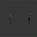 Modern Sleek Bicycles In Silver And Blue With Reflective Surface And Minimal Background