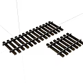 Small Scale Model Train Tracks With Brown Wooden Rail Pieces 3d model