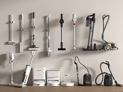 Smart Machines Various Vacuum Cleaners Wall Mounted And Floor Standing Designs 3d model
