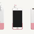 Cute MIMETU Phone Case Featuring White Pink Gradient And Rabbit Decoration