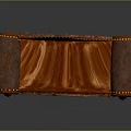 Classic Wooden Sofa with Leather Rolled Armrests Rivet Details and Natural Wood Grain