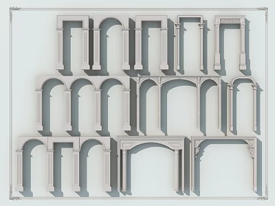 Diverse Architectural Archway Designs With Various Styles Decorative Elements And Structures 3d model