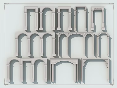 Diverse Architectural Archway Designs With Various Styles Decorative Elements And Structures 3d model