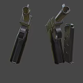 Two Classic Metal Pistols With Vintage Design And Detailed Grips