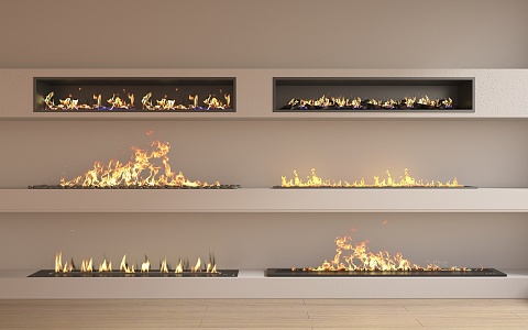 Modern Fireplace Electronic Fireplace Stove Embedded Fireplace 3d model