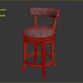 Gray Fabric Upholstered Dining Chair With Wooden Legs And Padded Backrest