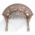 Ornate Decorative Metal Awning With Intricate Scrollwork And Grapevine Leaf Patterns 3d model