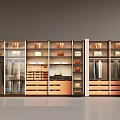 Modern Wardrobe With Glass Doors Multiple Storage Spaces Hanging Sections And Drawers
