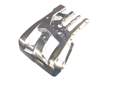 Durable Shiny Metal Mechanical Component With Structural Design And Mounting Holes 3d model
