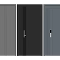 Modern Security Doors With Gray Blue Colors And Vertical Striped Designs 3d model