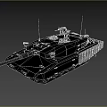 Modern Gray Armored Main Battle Tank With Turret Cannon And Tracks