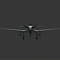 Vintage Green Military Airplane Model With Propeller And White Cross Markings