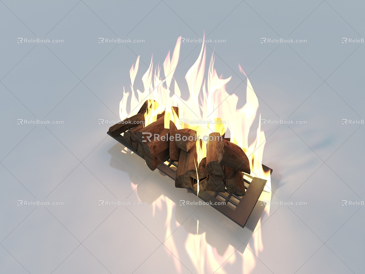 Tribal building, broken wall, broken tile, wood frame, wood pile, fire pile 3d model