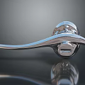 Elegant Polished Modern Metal Door Handle With Keyhole And Reflective Surface