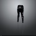 Fashionable Blue Jeans With Distressed Ripped Details Black Waistband And Visible Tags
