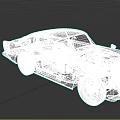 Gray Vintage Classic Car With Retro Body Design And Chrome Wheels
