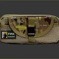 Camouflage FIRE Logo Tool Bag With Mesh Pockets And Adjustable Straps 3d model