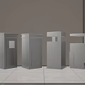 Public Facilities Silver Metal Structures with Various Modern Designs for Indoor Areas 3d model