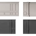 Modern Paneled Wall Designs In Various Gray Tones For Interior Home Decor 3d model