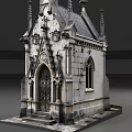 European Gothic Architecture Stone Structure With Pointed Spires And Arched Windows 3d model