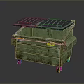 Green Wheeled Trash Bin With Lid For Daily Household Supplies