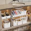 Organized Kitchen Utensils Storage With White Drawer Organizers Divided Compartments And Marble Countertop